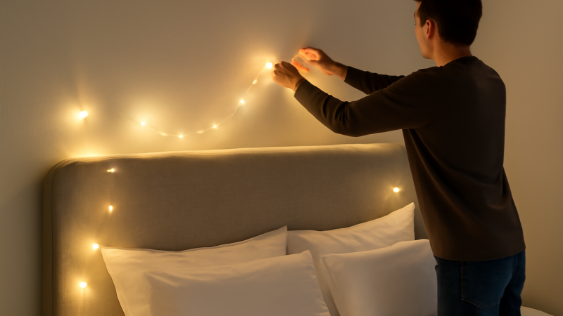 Chambre guirlande lumineuse : idées & modèles