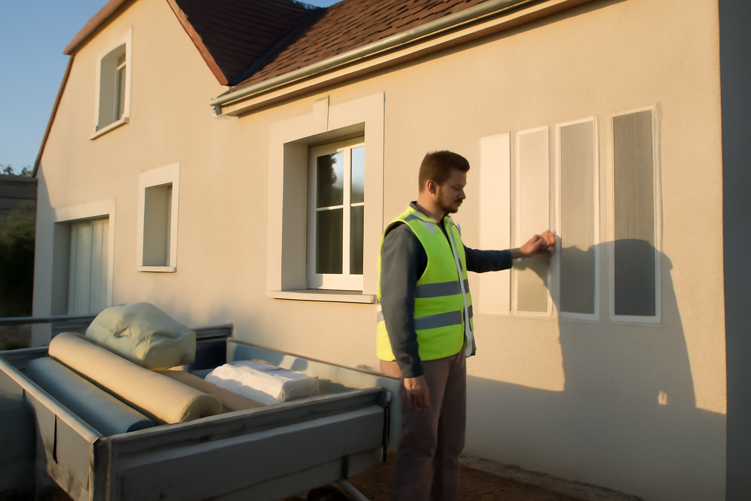 Façade de maison rénovée pour donner du cachet : palette de couleurs, encadrements et éclairage d’accent