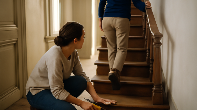Escalier qui grince : WD40, solution durable