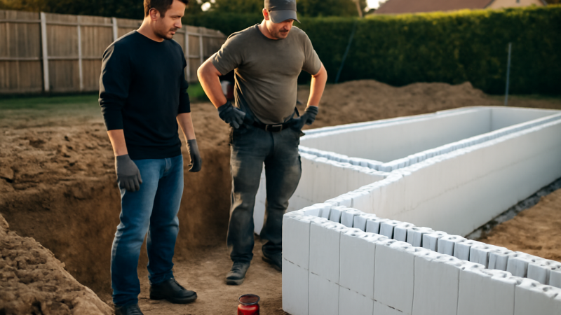 Piscine polystyrène : kit en blocs, montage simple