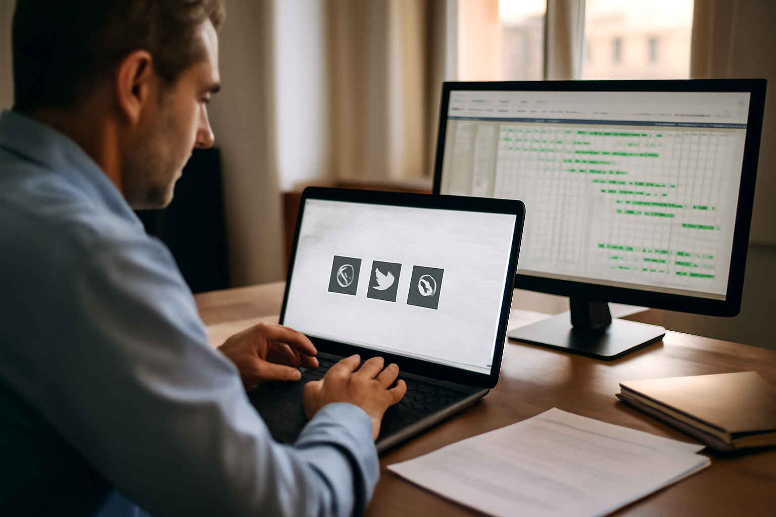 Personnes consultant un site sur un ordinateur avec la page contact de servitech.fr ouverte