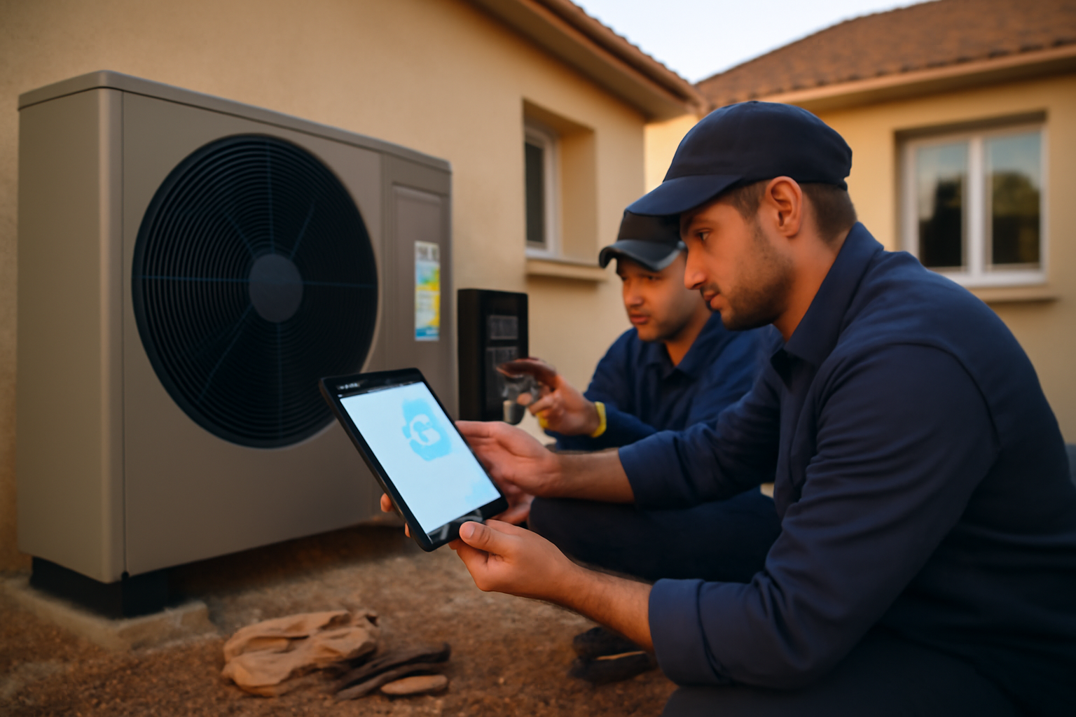 pompe à chaleur connectée avis sur écran application lors de la mise en service