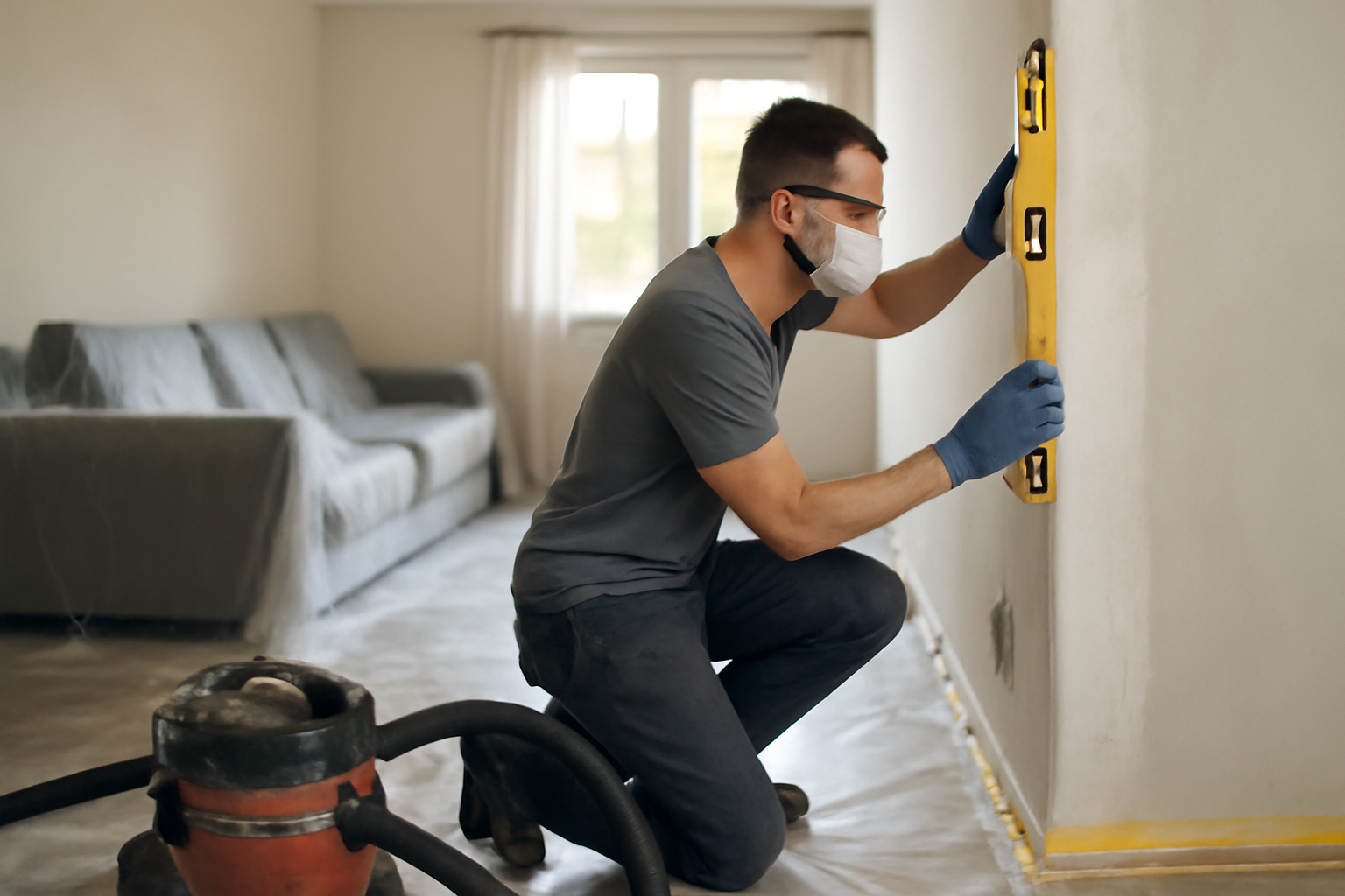 pro-habitat-concept.fr conseils bricolages et renovation : protections de sols et bâchage dans un appartement en travaux
